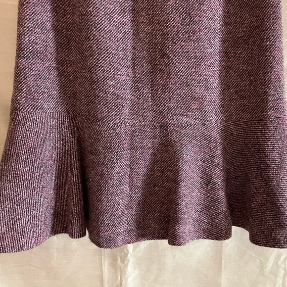 Women’s Ann Taylor Mermaid Ruffle Skirt Size 0 Pink/Black Tweed Wool Blend - Picture 4 of 12